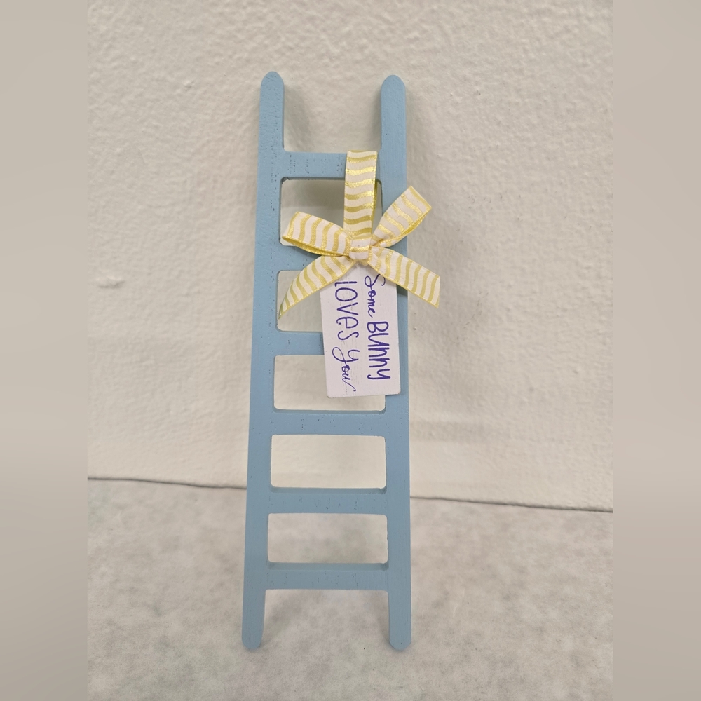 Blue Bunny Wall Decor with Yellow Ribbon